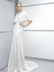 Свадебное платье 4047. Силуэт А-силуэт, Прямое. Цвет Белый / Молочный. Вид 1