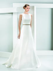 Свадебное платье 6015. Силуэт А-силуэт. Цвет Белый / Молочный. Вид 1