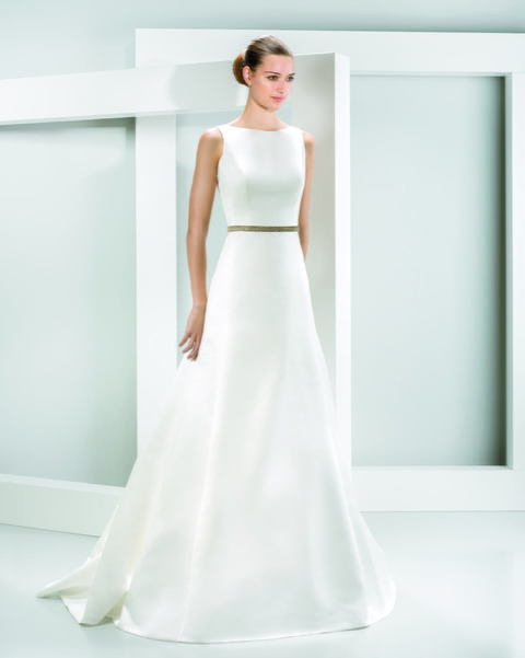 Свадебное платье 6015. Силуэт А-силуэт. Цвет Белый / Молочный. Вид 1