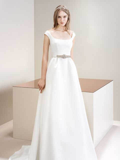 Свадебное платье 7028. Силуэт А-силуэт. Цвет Белый / Молочный. Вид 1