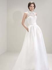 Свадебное платье 7035. Силуэт А-силуэт, Прямое. Цвет Белый / Молочный. Вид 1