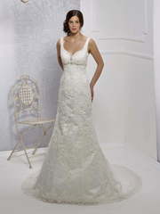 Свадебное платье 70371. Силуэт А-силуэт. Цвет Белый / Молочный, Айвори / Капучино. Вид 1