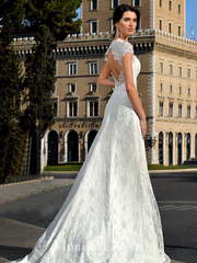 Свадебное платье Melania. Силуэт А-силуэт. Цвет Белый / Молочный. Вид 2