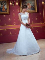 Свадебное платье Kristen. Силуэт А-силуэт. Цвет Белый / Молочный. Вид 1