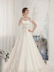 Свадебное платье Caylin. Силуэт А-силуэт. Цвет Белый / Молочный. Вид 1