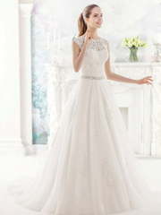 Свадебное платье Alexis. Силуэт А-силуэт. Цвет Белый / Молочный. Вид 1