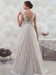 Свадебное платье Stefany. Силуэт А-силуэт. Цвет Айвори / Капучино. Вид 2