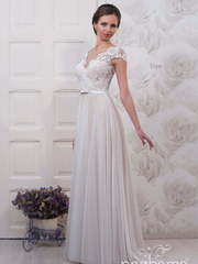 Свадебное платье Diya. Силуэт А-силуэт, Прямое. Цвет Айвори / Капучино, Персик / Оранжевый. Вид 1