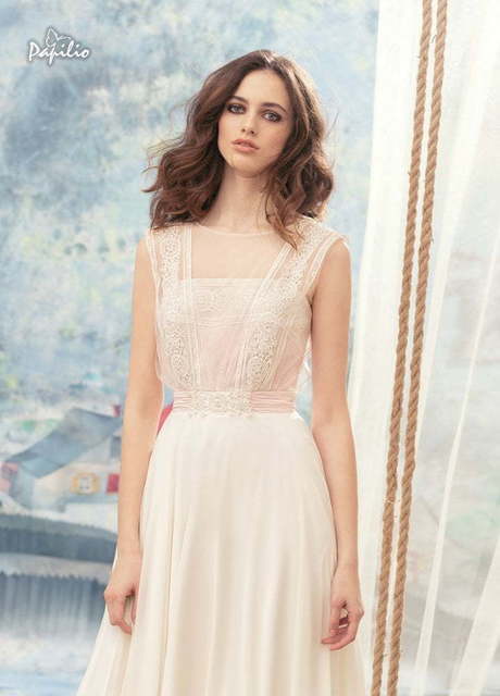 Свадебное платье Иволга. Силуэт А-силуэт, Прямое. Цвет Айвори / Капучино, Персик / Оранжевый, оттенки Розового. Вид 2