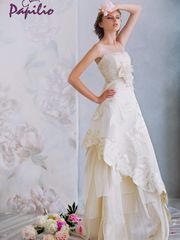 Свадебное платье Амика. Силуэт А-силуэт. Цвет Айвори / Капучино. Вид 1