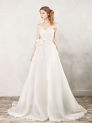 Свадебное платье Анжелика. Силуэт А-силуэт. Цвет Белый / Молочный, Айвори / Капучино. Вид 1