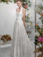 Свадебное платье Малибу. Силуэт А-силуэт. Цвет Белый / Молочный. Вид 1