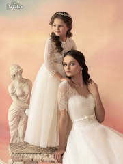 Свадебное платье Медея. Силуэт А-силуэт. Цвет Белый / Молочный, Айвори / Капучино. Вид 2