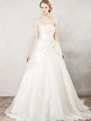 Свадебное платье Мерилин. Силуэт А-силуэт. Цвет Белый / Молочный, Айвори / Капучино. Вид 2