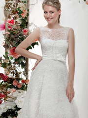 Свадебное платье Морозная Лаванда. Силуэт А-силуэт. Цвет Белый / Молочный. Вид 1