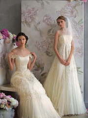 Свадебное платье Тефия/Сиринга. Силуэт А-силуэт. Цвет Айвори / Капучино. Вид 1