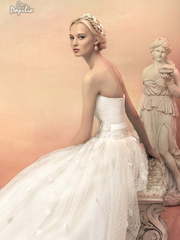 Свадебное платье Феодора. Силуэт А-силуэт. Цвет Айвори / Капучино, Золото. Вид 1