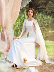 Свадебное платье Флоренца. Силуэт А-силуэт, Прямое. Цвет Белый / Молочный. Вид 1