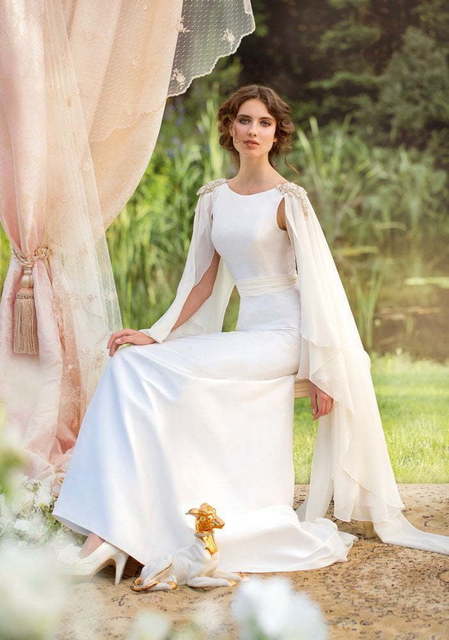 Свадебное платье Флоренца. Силуэт А-силуэт, Прямое. Цвет Белый / Молочный. Вид 1