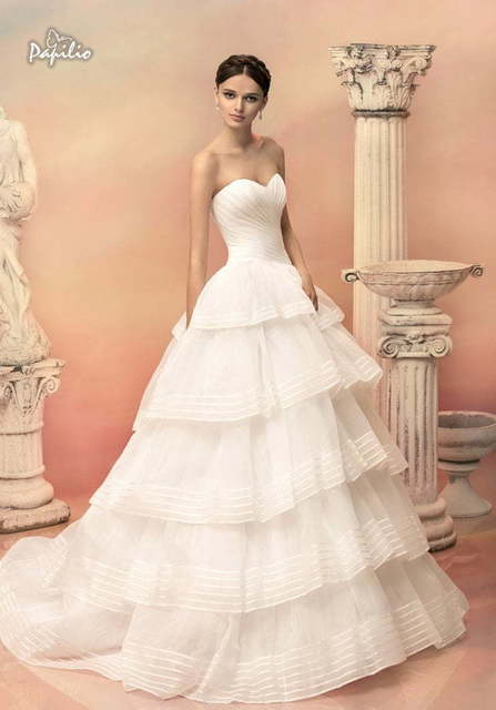 Свадебное платье Эвридика. Силуэт А-силуэт. Цвет Белый / Молочный. Вид 1