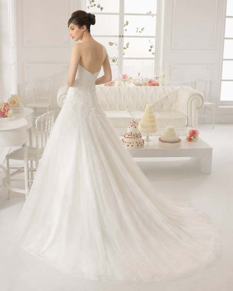 Свадебное платье Austin. Силуэт А-силуэт. Цвет Айвори / Капучино, Белый / Молочный. Вид 2