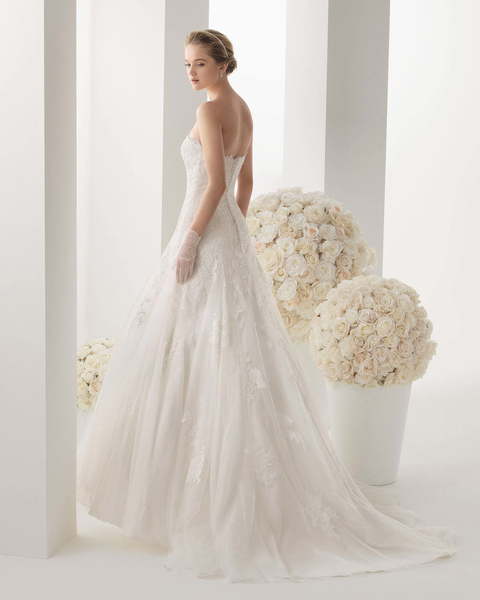 Свадебное платье Malory. Силуэт А-силуэт. Цвет Белый / Молочный. Вид 2