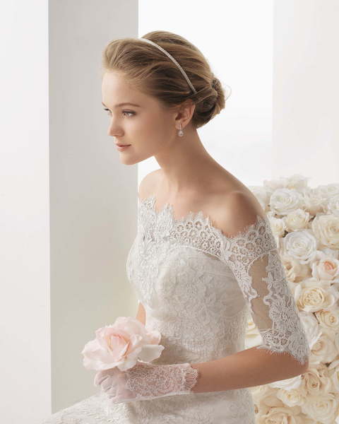 Свадебное платье Malory. Силуэт А-силуэт. Цвет Белый / Молочный. Вид 3