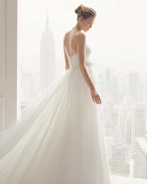 Свадебное платье Sandy. Силуэт Рыбка, А-силуэт. Цвет Айвори / Капучино, Белый / Молочный. Вид 2