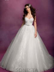 Свадебное платье Горджес. Силуэт Пышное, А-силуэт. Цвет Белый / Молочный. Вид 1