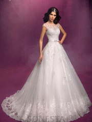 Свадебное платье Вернелия. Силуэт А-силуэт. Цвет Белый / Молочный. Вид 1