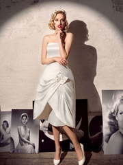 Свадебное платье Гвенделин. Силуэт А-силуэт, Прямое. Цвет Белый / Молочный. Вид 1