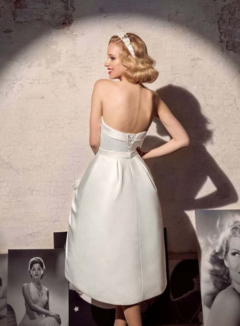 Свадебное платье Гвенделин. Силуэт А-силуэт, Прямое. Цвет Белый / Молочный. Вид 2