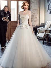 Свадебное платье Раина. Силуэт Пышное, А-силуэт. Цвет Белый / Молочный. Вид 1