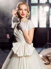 Свадебное платье Лювен. Силуэт А-силуэт. Цвет Белый / Молочный, Айвори / Капучино. Вид 2