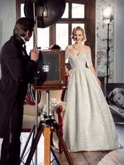 Свадебное платье Регина. Силуэт А-силуэт. Цвет Белый / Молочный, Айвори / Капучино. Вид 1