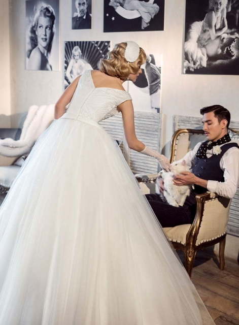 Свадебное платье Кавита. Силуэт Пышное, А-силуэт. Цвет Белый / Молочный. Вид 2