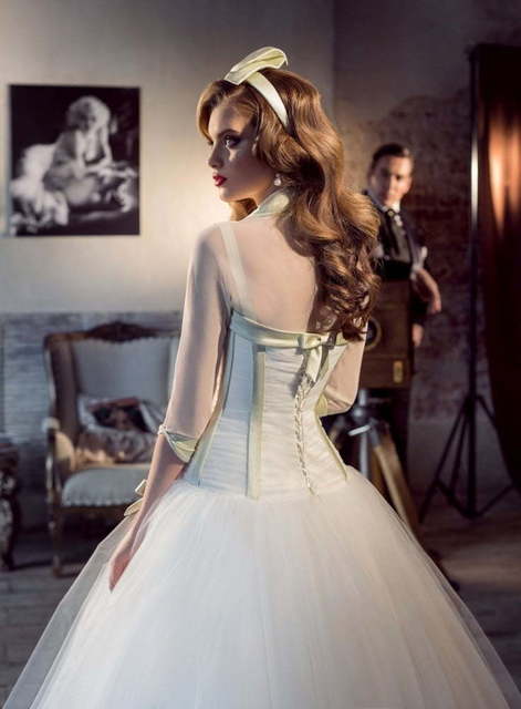 Свадебное платье Юнона. Силуэт Пышное, А-силуэт. Цвет Белый / Молочный. Вид 2