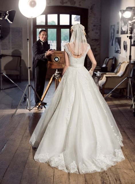 Свадебное платье Авителл. Силуэт А-силуэт. Цвет Белый / Молочный. Вид 2