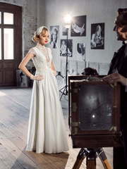 Свадебное платье Даника. Силуэт А-силуэт, Прямое. Цвет Белый / Молочный. Вид 1