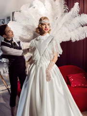 Свадебное платье Флавия. Силуэт А-силуэт. Цвет Белый / Молочный. Вид 1