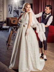 Свадебное платье Арина. Силуэт Пышное, А-силуэт. Цвет Белый / Молочный, Айвори / Капучино. Вид 1