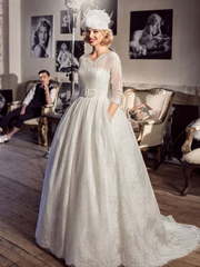 Свадебное платье Винделла. Силуэт Пышное, А-силуэт. Цвет Белый / Молочный. Вид 1
