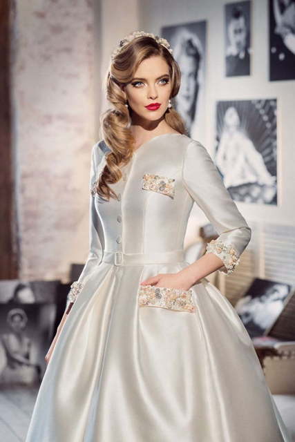 Свадебное платье Видия. Силуэт Пышное, А-силуэт. Цвет Айвори / Капучино, Белый / Молочный. Вид 2