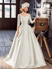 Свадебное платье Азелл. Силуэт А-силуэт. Цвет Белый / Молочный. Вид 1