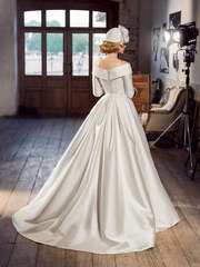 Свадебное платье Азелл. Силуэт А-силуэт. Цвет Белый / Молочный. Вид 2