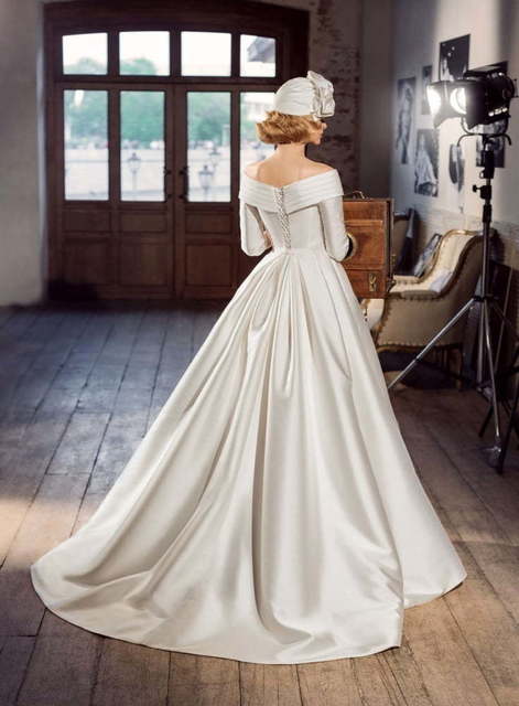 Свадебное платье Азелл. Силуэт А-силуэт. Цвет Белый / Молочный. Вид 2