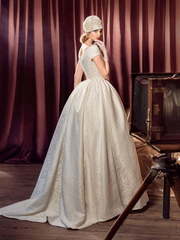 Свадебное платье Вирсавия. Силуэт Пышное, А-силуэт. Цвет Айвори / Капучино. Вид 2