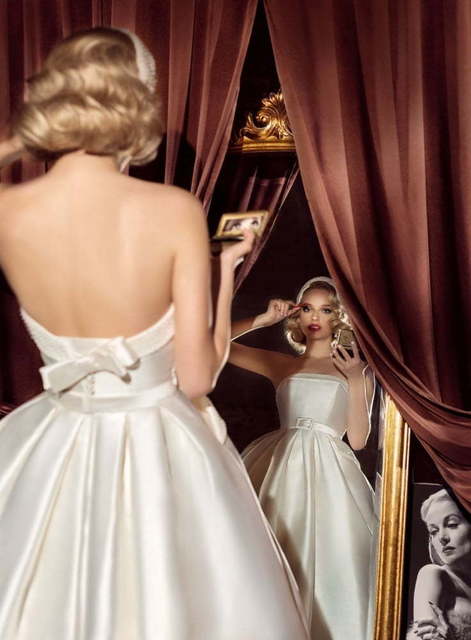 Свадебное платье Девора. Силуэт Пышное, А-силуэт. Цвет Айвори / Капучино. Вид 2