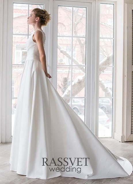 Свадебное платье Тринити. Силуэт Пышное, А-силуэт. Цвет Белый / Молочный. Вид 3