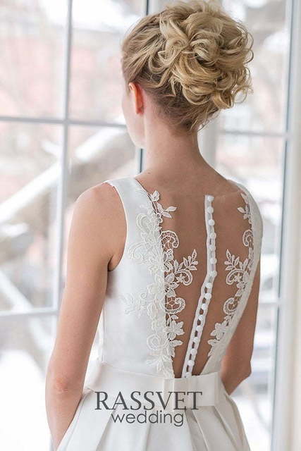 Свадебное платье Тринити. Силуэт Пышное, А-силуэт. Цвет Белый / Молочный. Вид 4